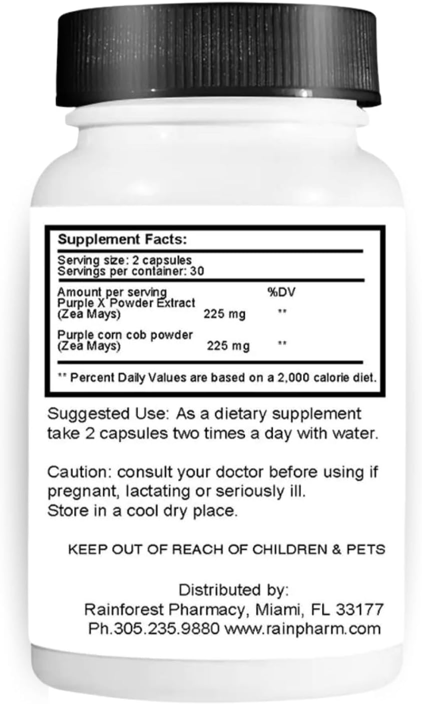 Purple Max - Wildcrafted Purple Corn Extract Supplement - 60 Vegetable Capsules - görsel 2