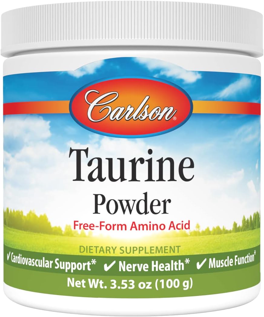 Carlson Taurine Powder, Free-Form Amino Acid, Supports Nerve and Muscle Function, 100 g - görsel 1