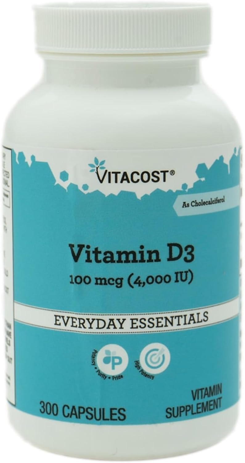 Vitacost Vitamin D3, 100 mcg (4000 IU), 300 Capsules - görsel 1