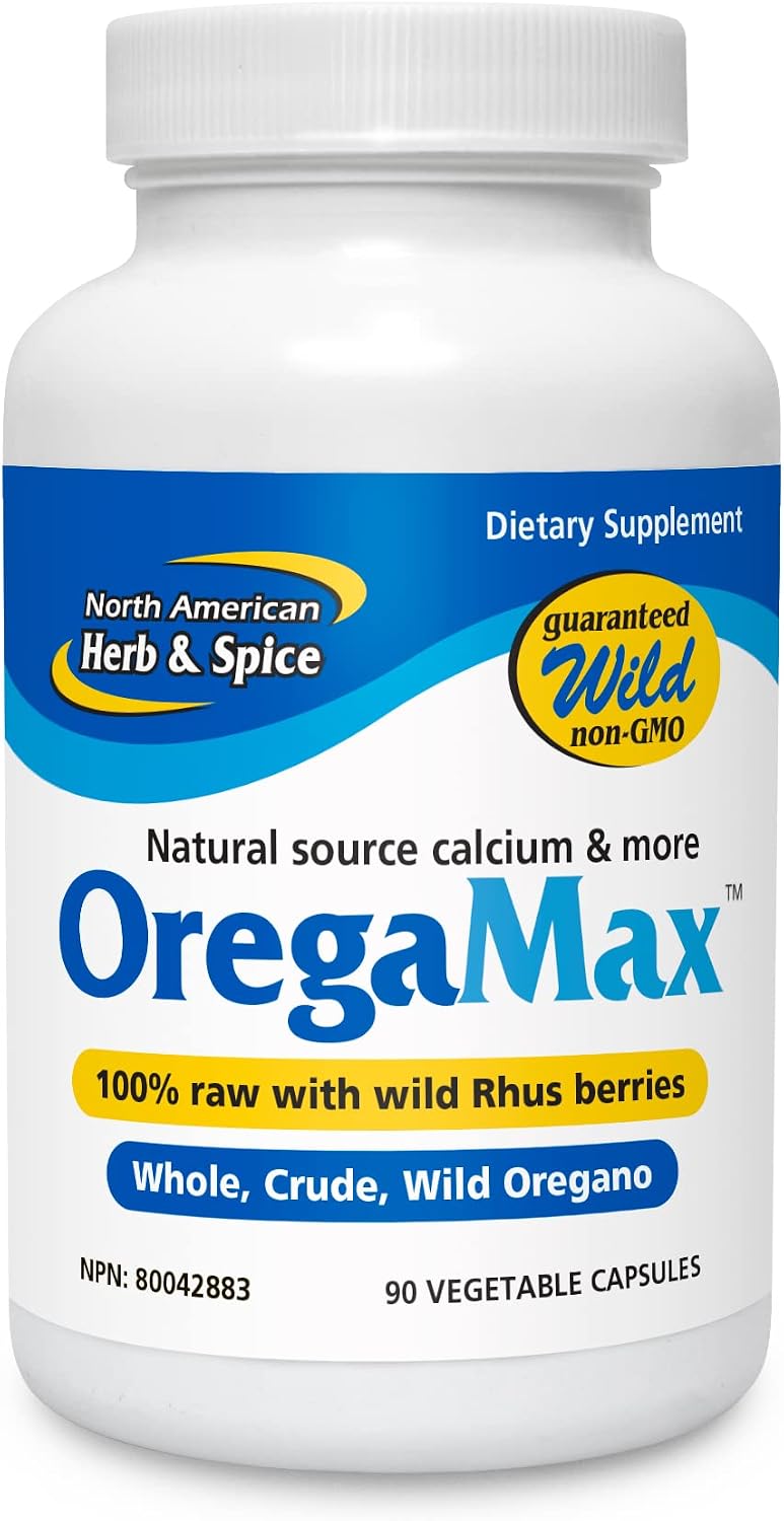 NORTH AMERICAN HERB & SPICE OregaMax - Wild Oregano Oil Supplement with Garlic and Onion - 90 Veggie Capsules - görsel 1