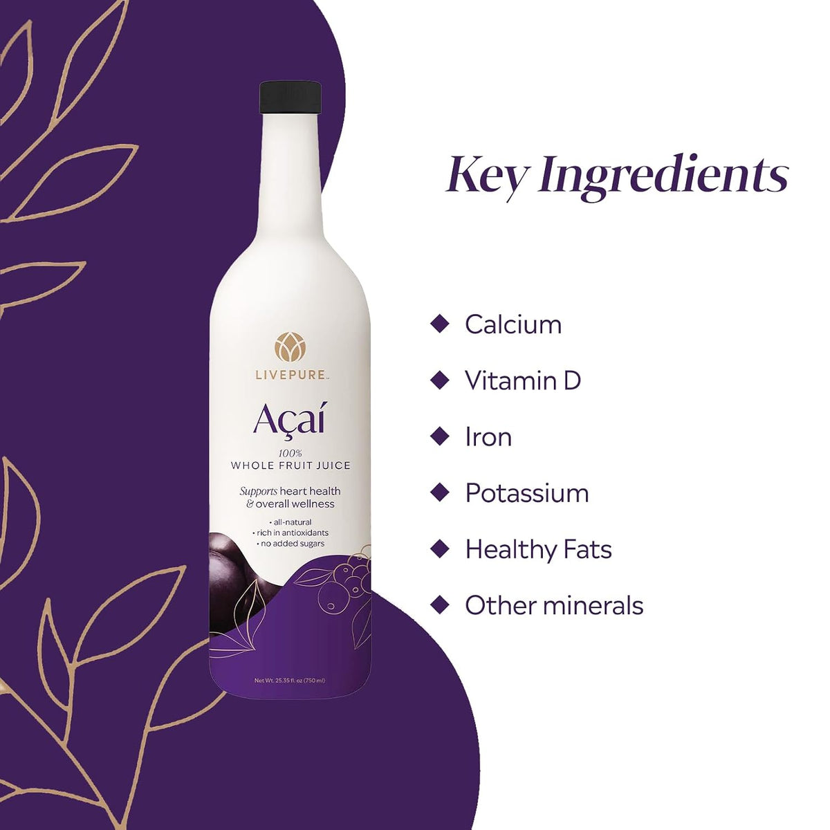 Pure 100% Acai Superfruit Juice (750 ml) - görsel 5