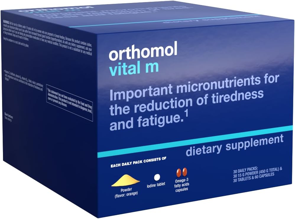 Orthomol Vital M Powder and Tablet Pack for Men, 30-Day Food Supplement - görsel 3