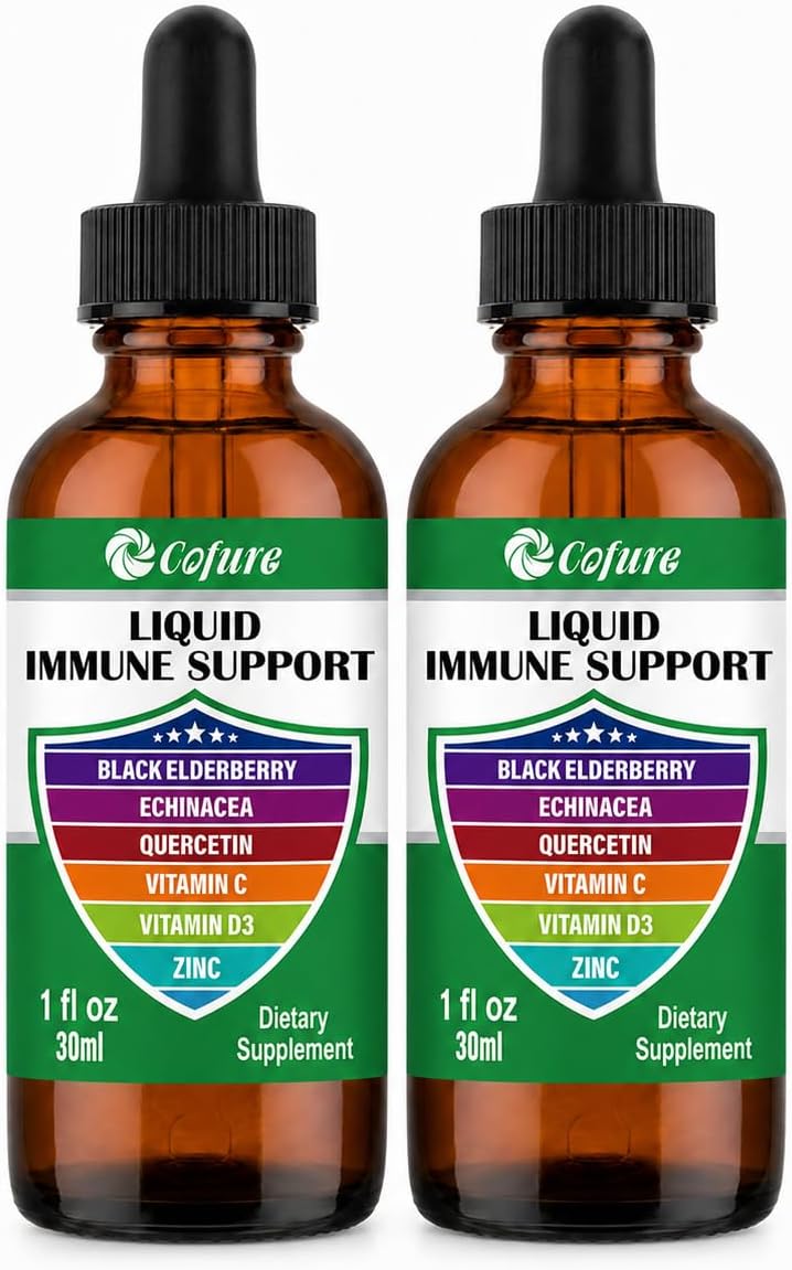 Cofure Zinc Quercetin Vitamin C D3 Liquid Immune Support with Organic Echinacea and Elderberry - görsel 8