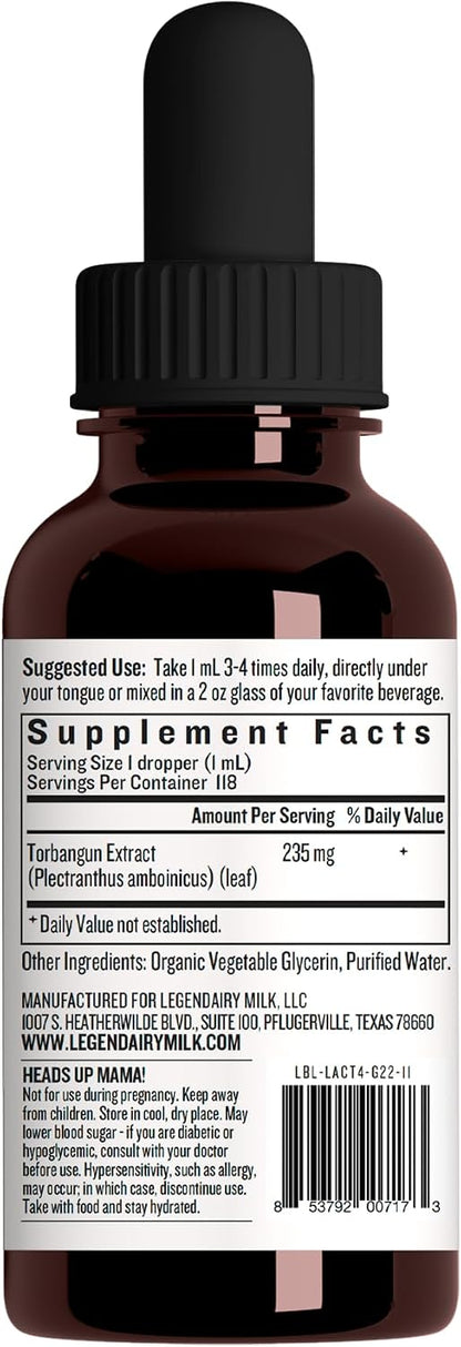 Legendairy Milk Lactivist Drops - Organic Torbangun Breastfeeding Supplement, 118 ml