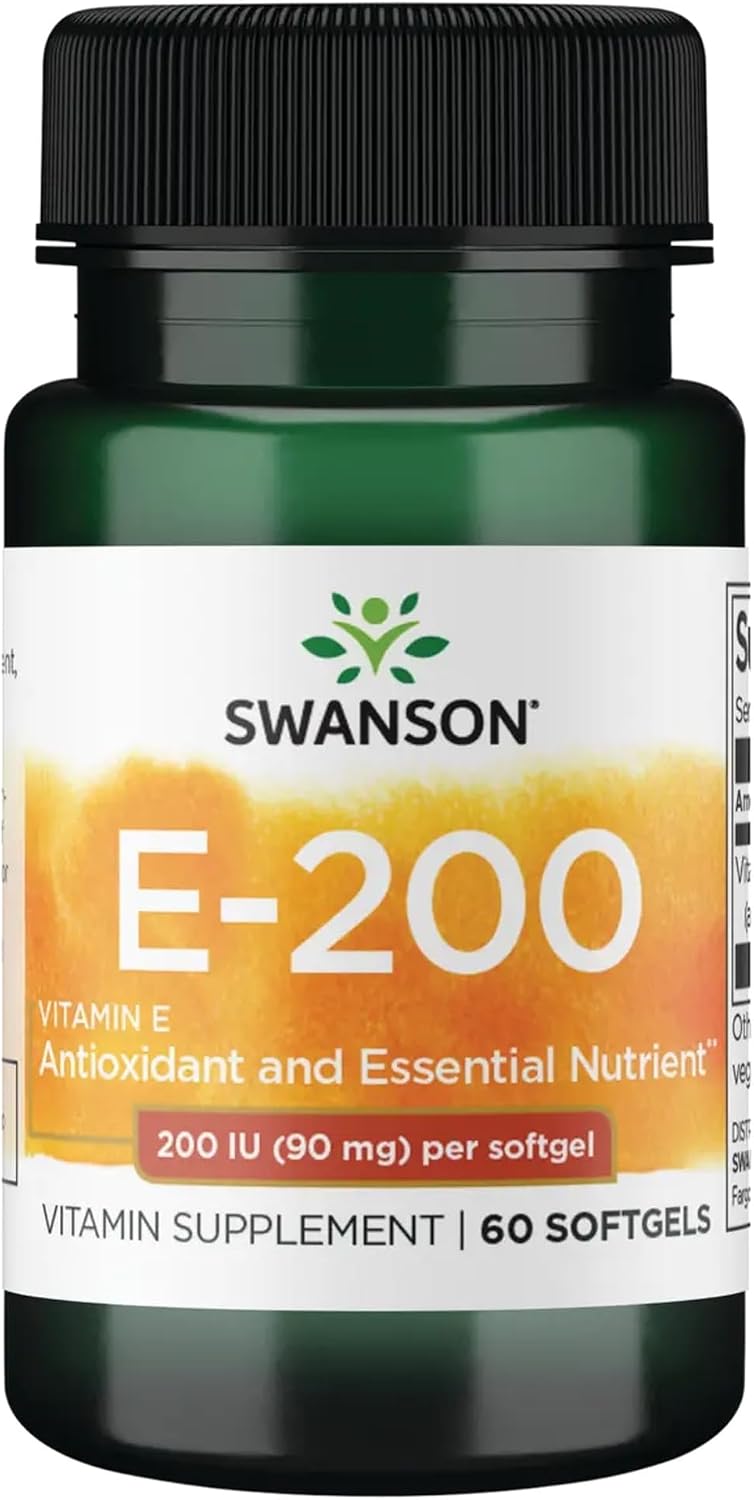 Swanson Vitamin E 200 IU (90 mg) 60 Softgels - görsel 1