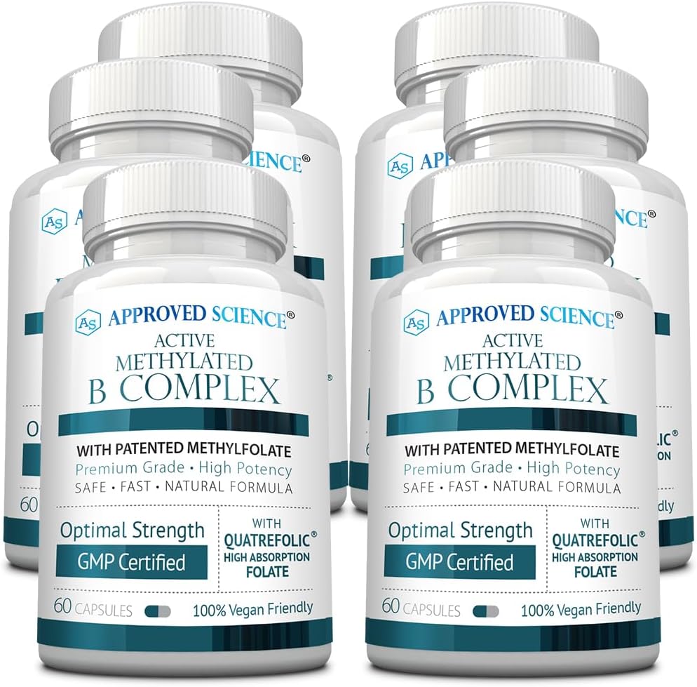 Approved Science Methylated B Complex – Bioactive B Vitamins with 5-MTHF, Methylcobalamin, P5P – 180 Capsules (3-Pack) - görsel 9