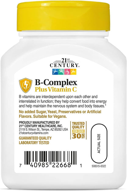 21st Century B Complex Plus Vitamin C, 100 Tablets
