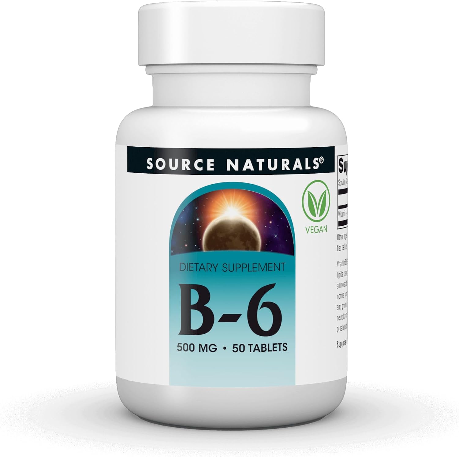 Source Naturals Vitamin B-6, 500 mg – 50 Tablets (Vegan) - görsel 1