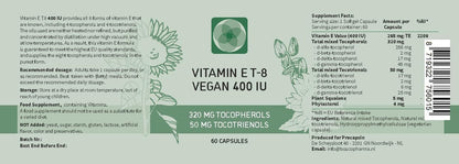 Procapsin Vitamin E Capsules 400 IU | All 8 Forms — Alpha Tocopherol, Mixed Tocopherols & Tocotrienols | Vegan Supplement | PAH-Free | 60 Capsules