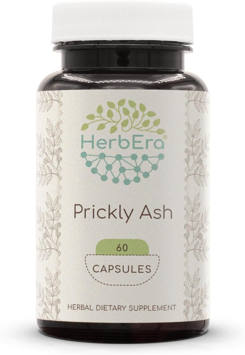 HerbEra Prickly Ash 400 mg, 60 Capsules - Wildcrafted Zanthoxylum Clava-Herculis Dried Bark - görsel 1