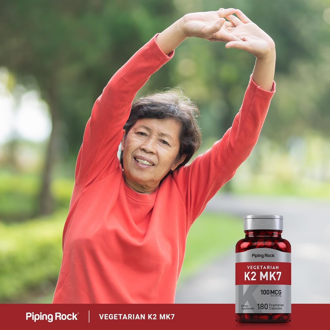 Piping Rock Vitamin K2 MK7 | 100 µg | 180 Vegetarian Capsules - görsel 6