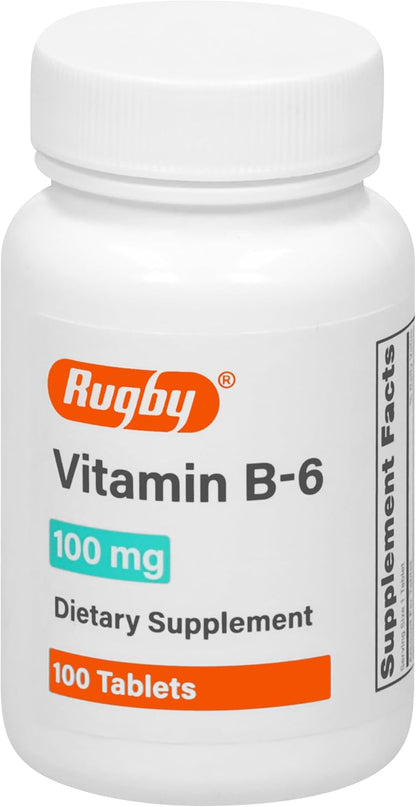 Rugby Vitamin B-6 Tablets - 100mg - 100 Tablets