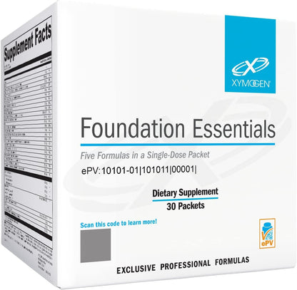 XYMOGEN Foundation Essentials - Daily Supplement Packets for Overall Health - Fish Oil, Magnesium & Probiotics - Travel-Friendly - Gluten-Free & Non-GM - 30 Packets