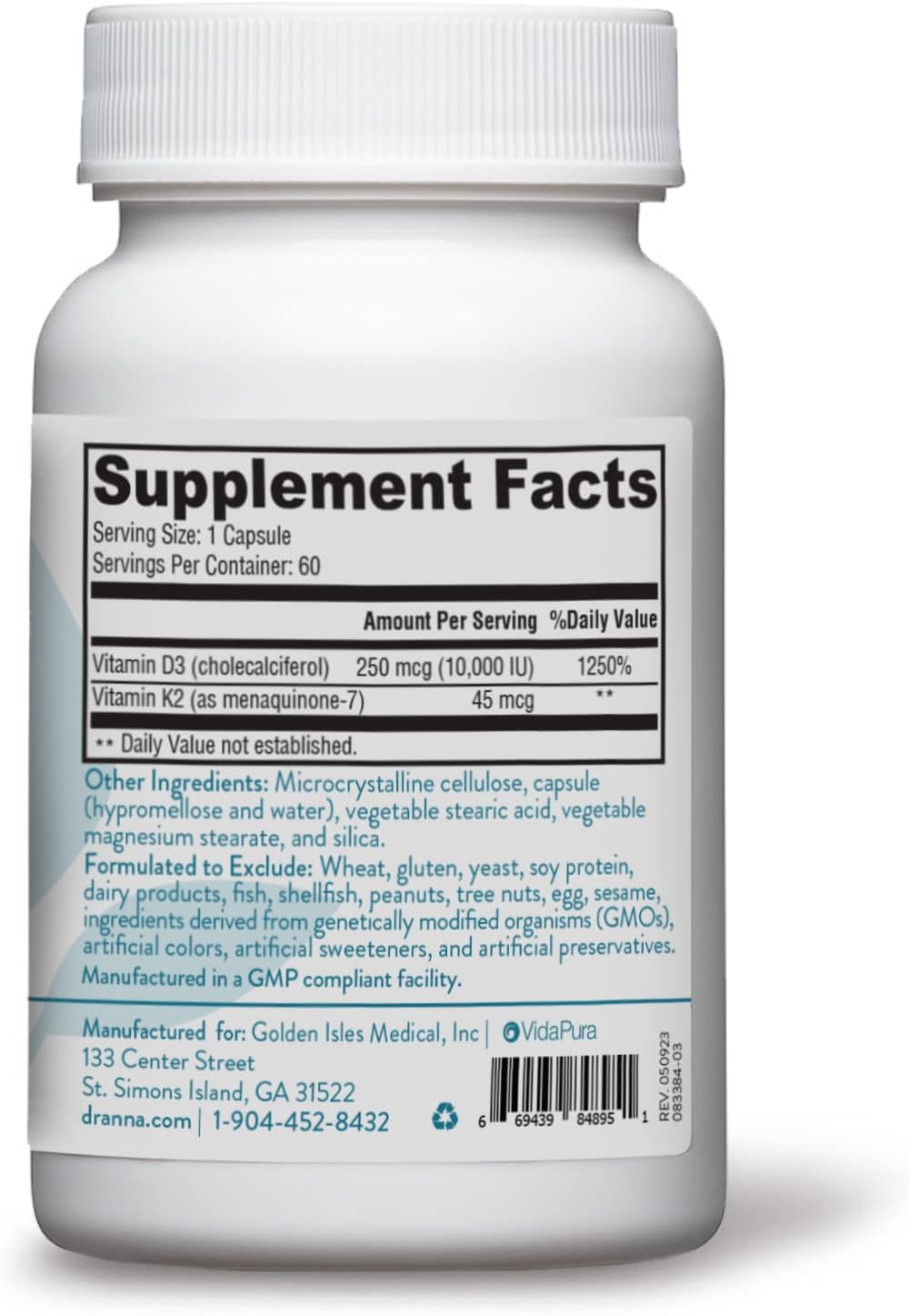 VIDAPURA Ray of Strength D3K2 – Vitamin D3 5000 IU & K2 (MK-7) Supplement, 60 Softgels - görsel 3