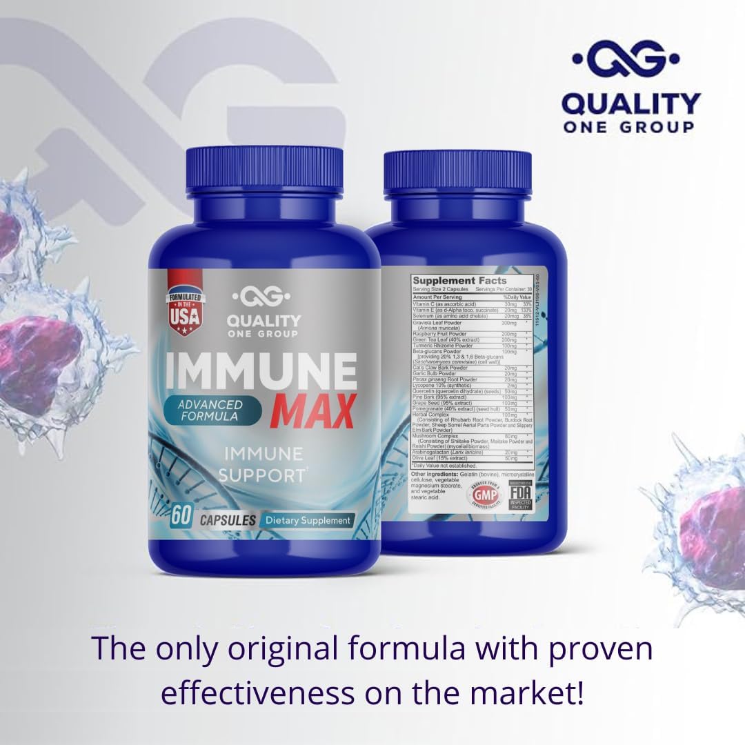 Immune Support Complex Food Supplement with Vitamin C, E, Quercetin, Graviola, Garlic, Selenium, Grape Seed, Advanced Immune Defence, Supports Overall Health, Provides Vital Nutrients & Antioxidants - görsel 4
