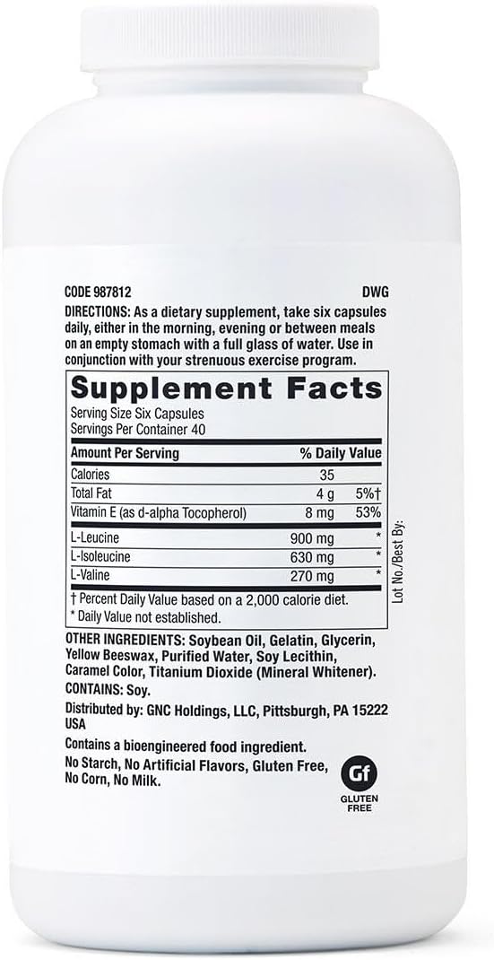 GNC Pro Performance BCAA 1.8g - 240 Softgels - görsel 2