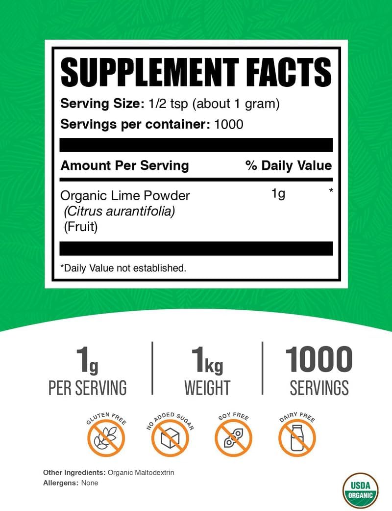 BulkSupplements Organic Lime Powder - görsel 2