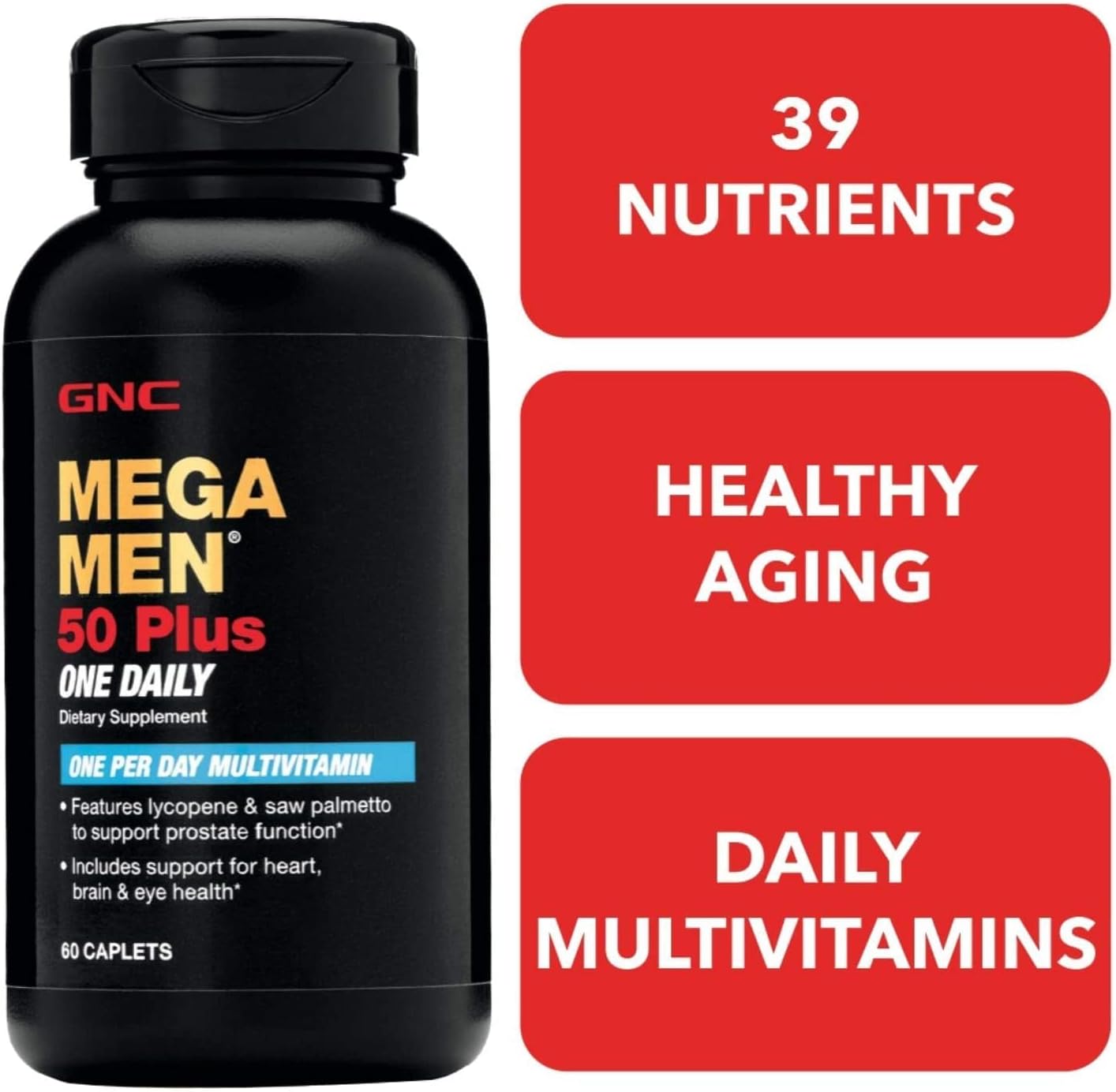 GNC Mega Men 50 Plus One Daily, 60 Capsules - görsel 2