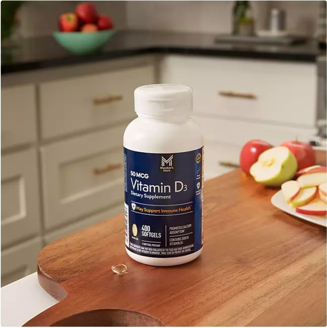 Member Mark Vitamin D3, 50 µg (2000 IU), 400 Soft gel capsules - görsel 7