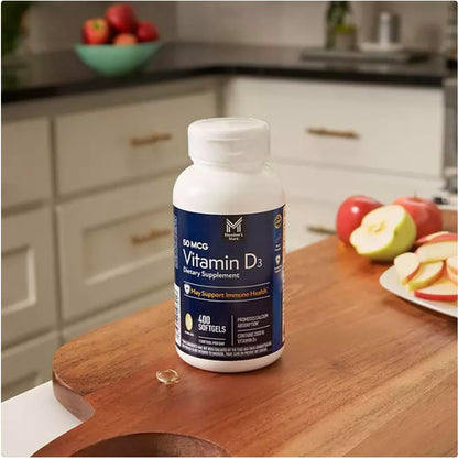 Member Mark Vitamin D3, 50 µg (2000 IU), 400 Soft gel capsules