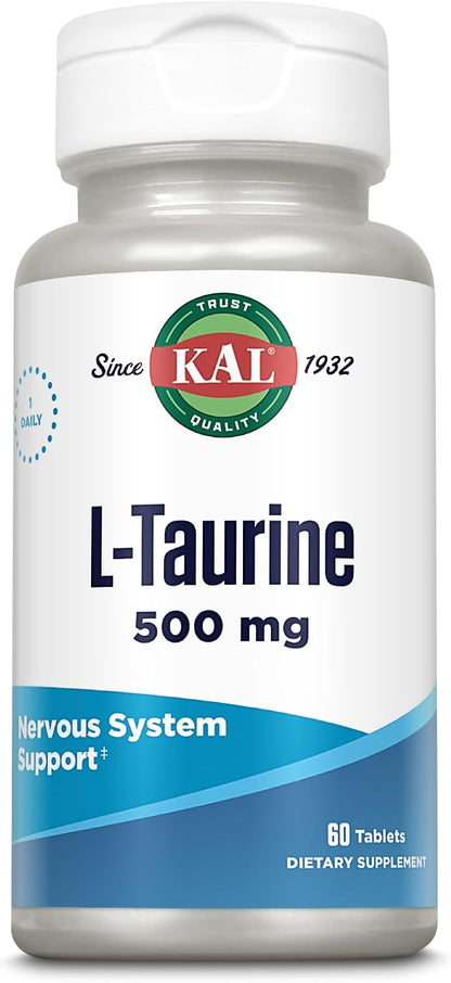 KAL 500 mg L-Taurine Tablets, 60 Tablets