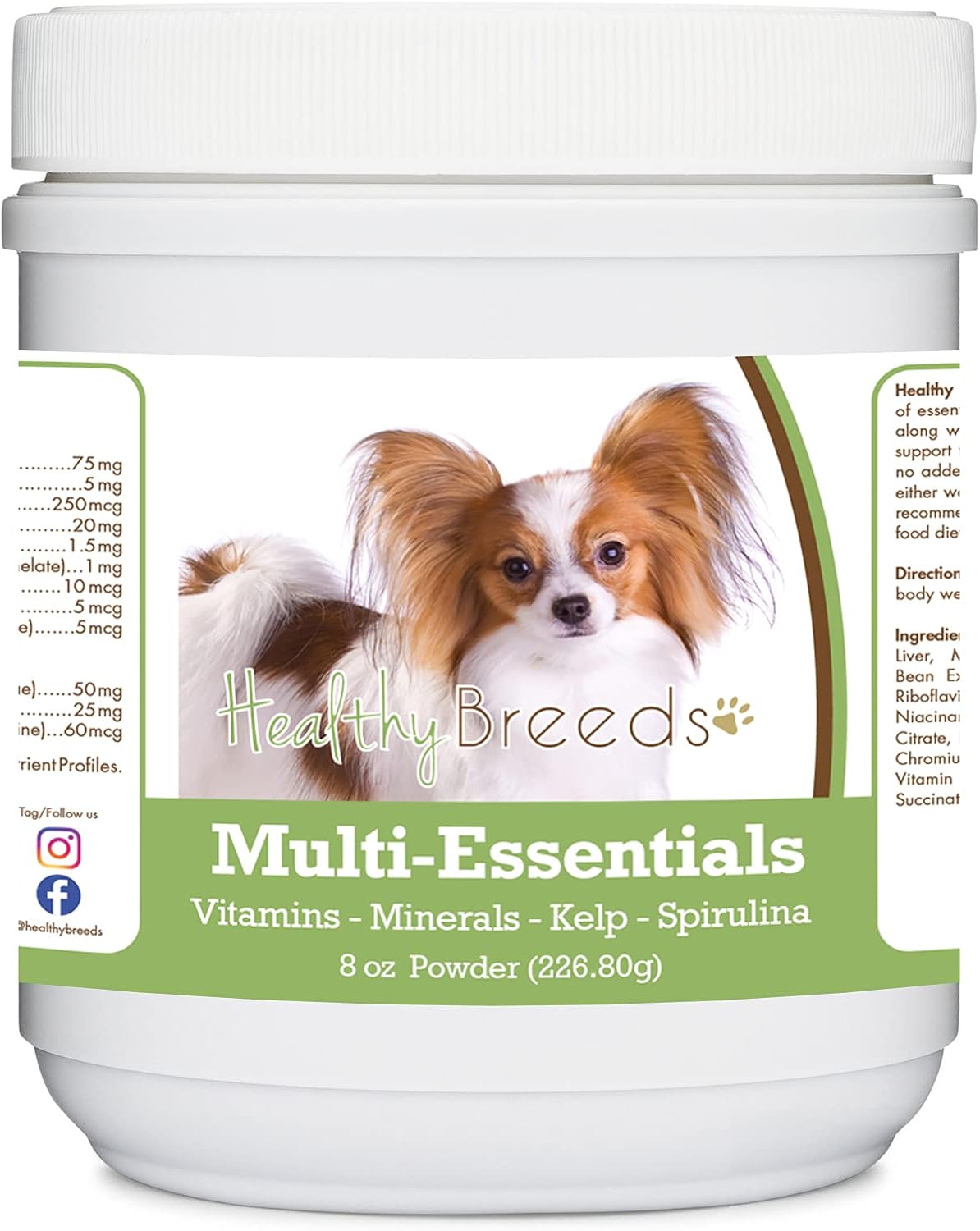 Healthy Breeds Papillon Multi-Essentials Powder for Dogs - an Ideal Supplement of Vitamins, Minerals & Antioxidants for Your Pet - 225 g - görsel 1