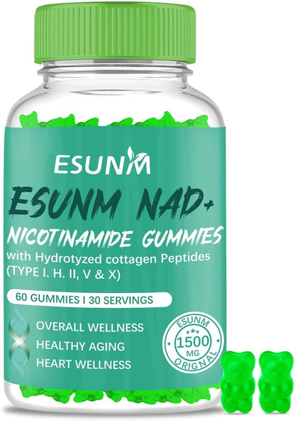 ESUNM Nicotinamide Riboside Gummies with Resveratrol – 60 Gummies