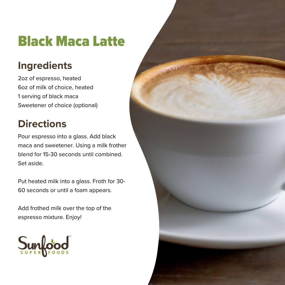 Sunfoods Superfoods Organic Black Maca Powder - Black Maca Root Powder, Peruvian, Raw, Vegan, 113 g - görsel 4