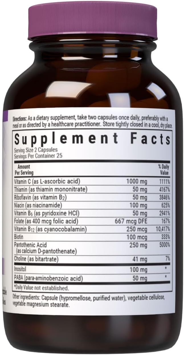 BlueBonnet Stress Vitamin B Complex - 50 Vegetable Capsules - görsel 2