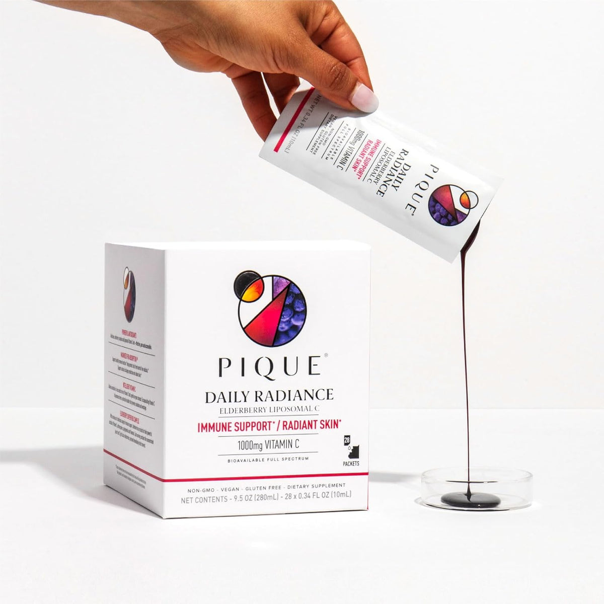 PIQUE Daily Radiance Liposomal Vitamin C with Elderberry - 28 Sachets (10mL each) - görsel 5