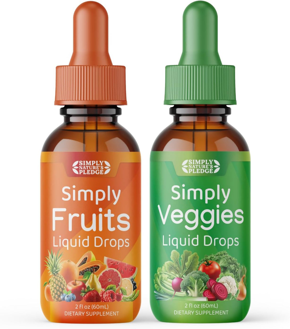 Simply Nature's Pledge Fruit and Vegetable Supplement - Liquid Drops - Whole Food Superfoods - görsel 1