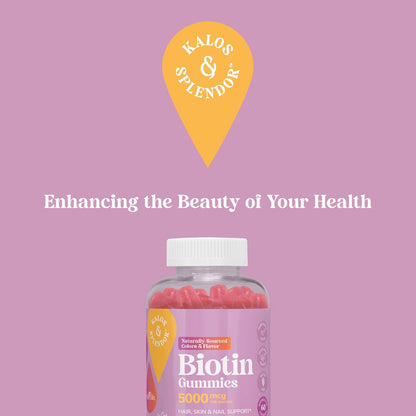 21st Century Biotin Gummies 5000 mcg for Hair, Skin and Nail Health – Vegetarian Strawberry Supplement, 120 Gummies, Gluten-free