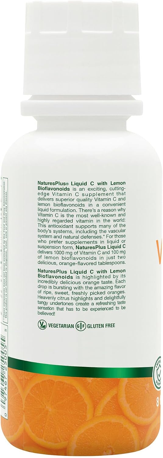 NaturesPlus Liquid Vitamin C – 1000 mg with Lemon Bioflavonoids, 237 ml - görsel 4