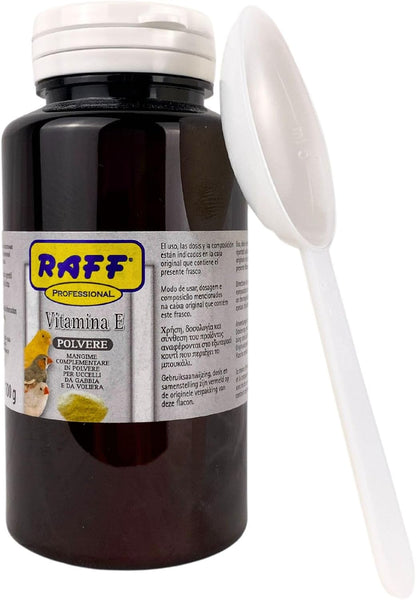 Raff Vitamin E Powder for Birds 100g – Powdered Vitamin E Supplement for Singing, Fertility and Breeding
