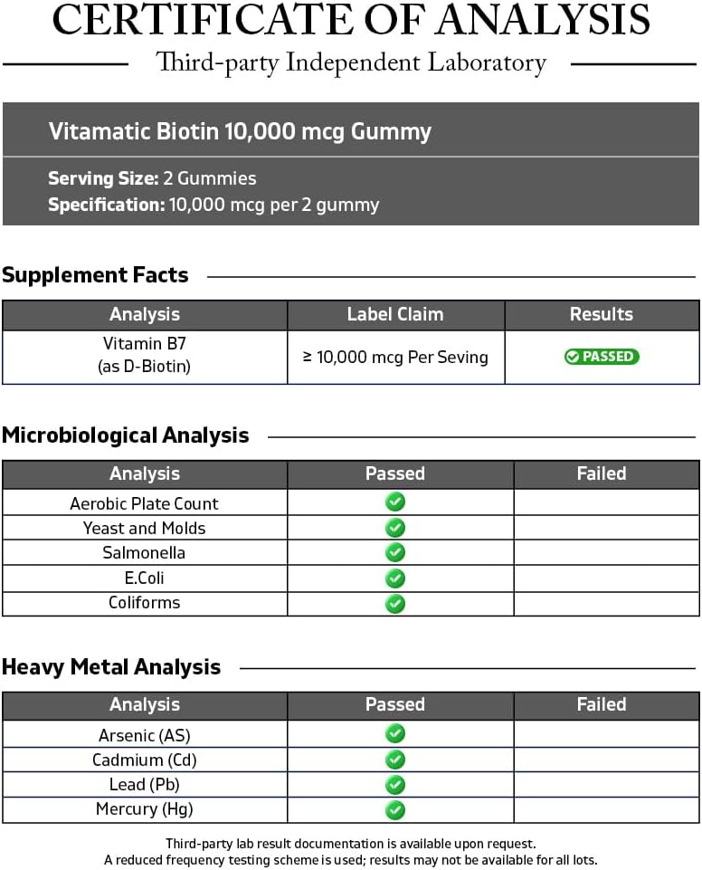 Vitamatic Biotin Gummies 10,000 mcg – 60 Vegan Gummies for Hair, Skin & Nails - görsel 3