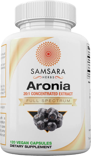 Aronia Berry 20:1 Extract (120 x 500mg Capsules) – Antioxidant, Flavonoids & Polyphenols Supplement – High ORAC – Native – Image 1