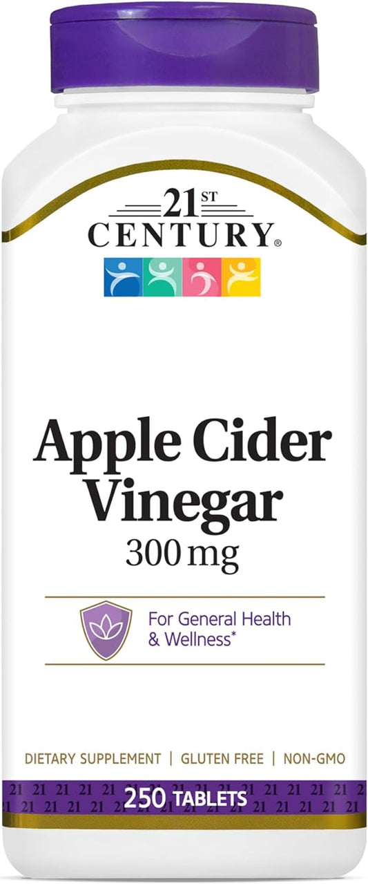 21st Century Apple Cider Vinegar 300mg Tablets, 250 Count