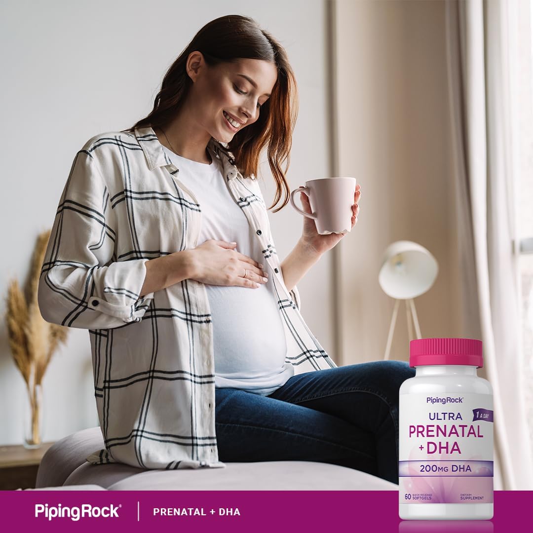 Piping Rock Prenatal Vitamins for Women with DHA | 60 Softgels | Multivitamin with Iron, Folic Acid, Omega 3 | Ultra Complex Supplement | GM-free, Gluten-free - görsel 6