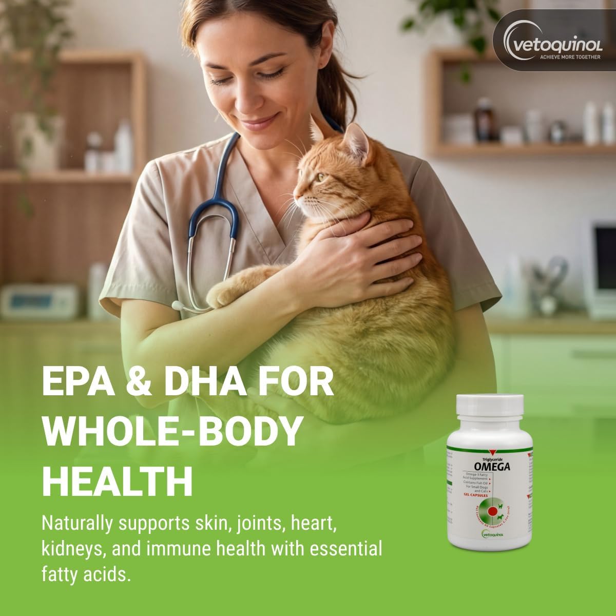 Vetoquinol Triglyceride Omega - Fish Oil for Dogs & Cats - 60 Capsules - görsel 3