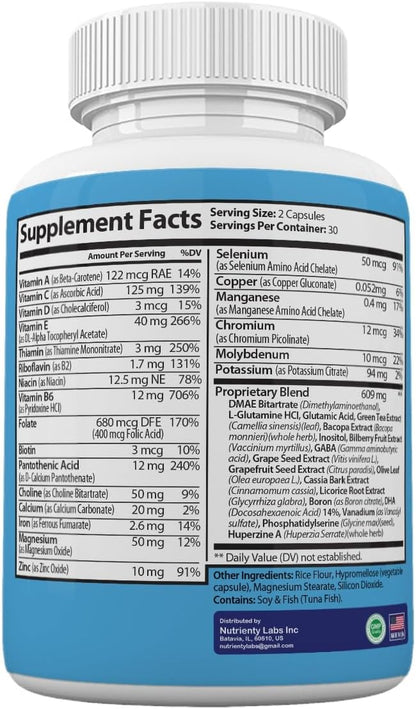 Zonata Official Memo Defender Brain and Memory Support Supplement, 60 Capsules
