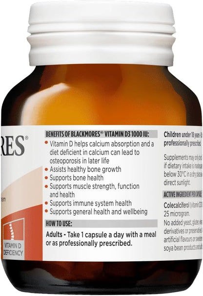 Blackmores Vitamin D3 1000IU, 60 Capsules