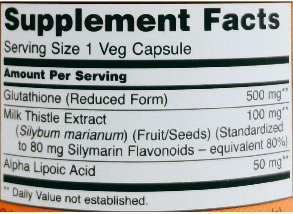 NOW Foods Glutathione 500 mg – 60 Vegetarian Capsules - görsel 4