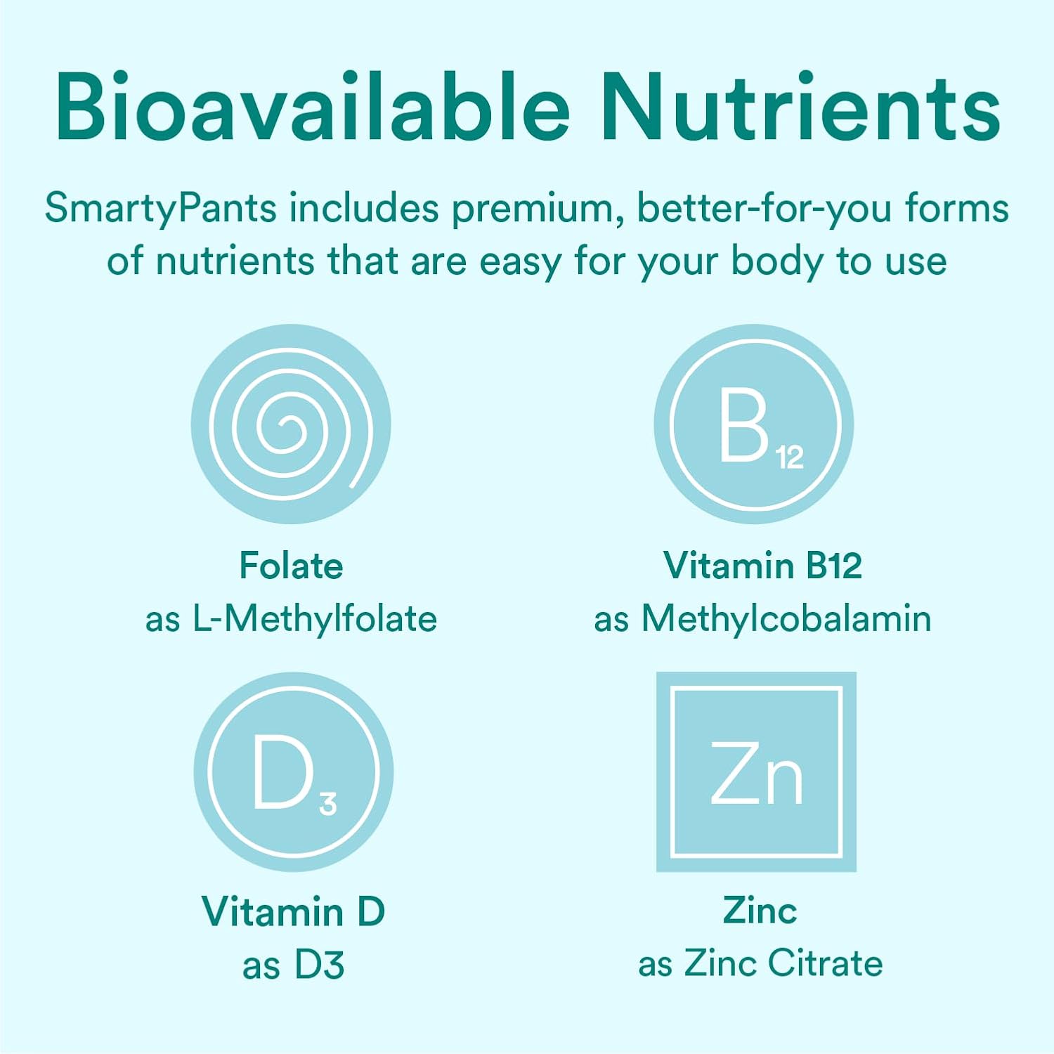 SmartyPants Organic Prenatal Vitamins for Women, Multivitamin Gummies with Methylfolate, Omega-3, Vitamin D3, K2, Choline, 180 Count - görsel 8