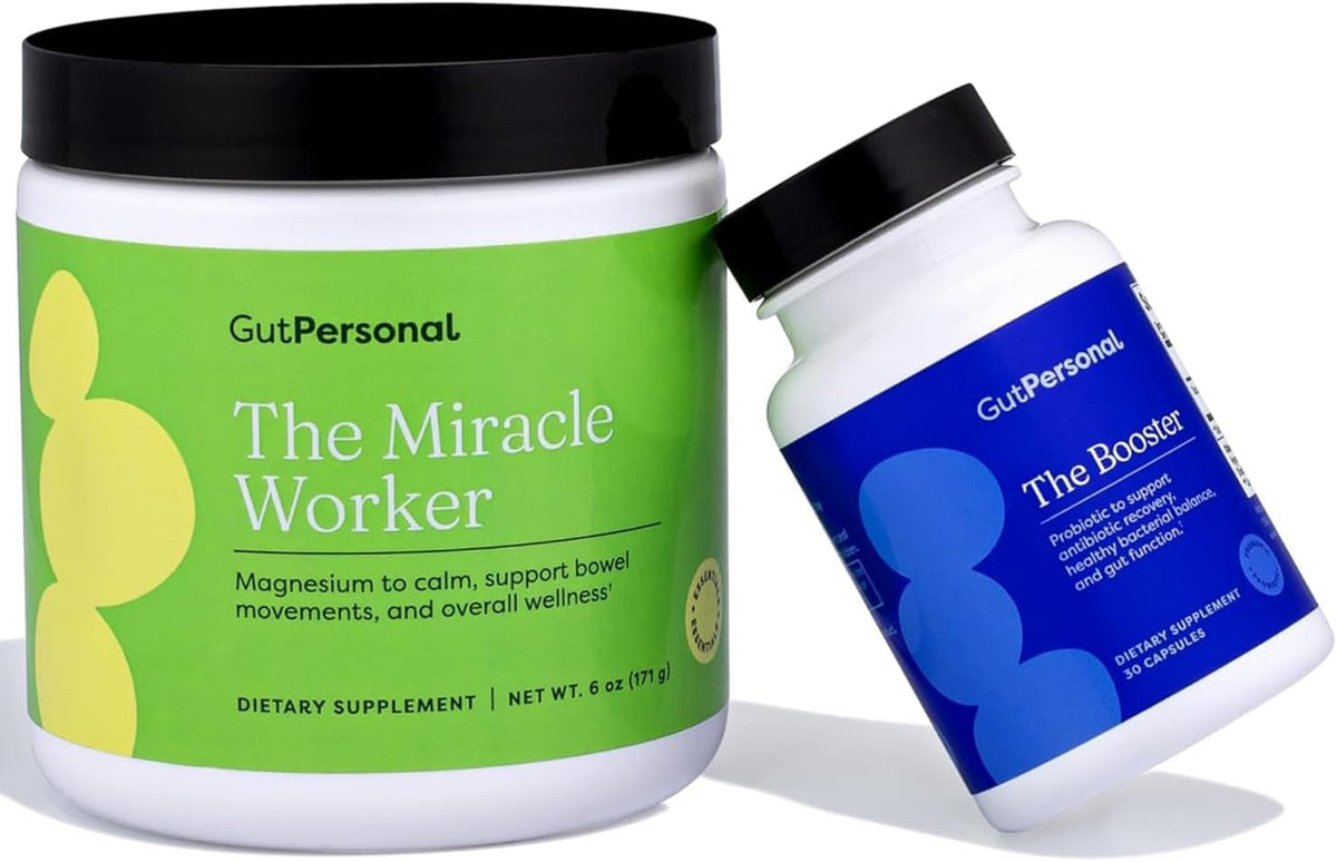 GutPersonal The Gut Fix™ Bundle: The Miracle Worker Magnesium Powder Supplement, Strawberry Flavour, 30 Servings + The Booster Targeted Probiotic, Capsule, 60 Servings - görsel 1