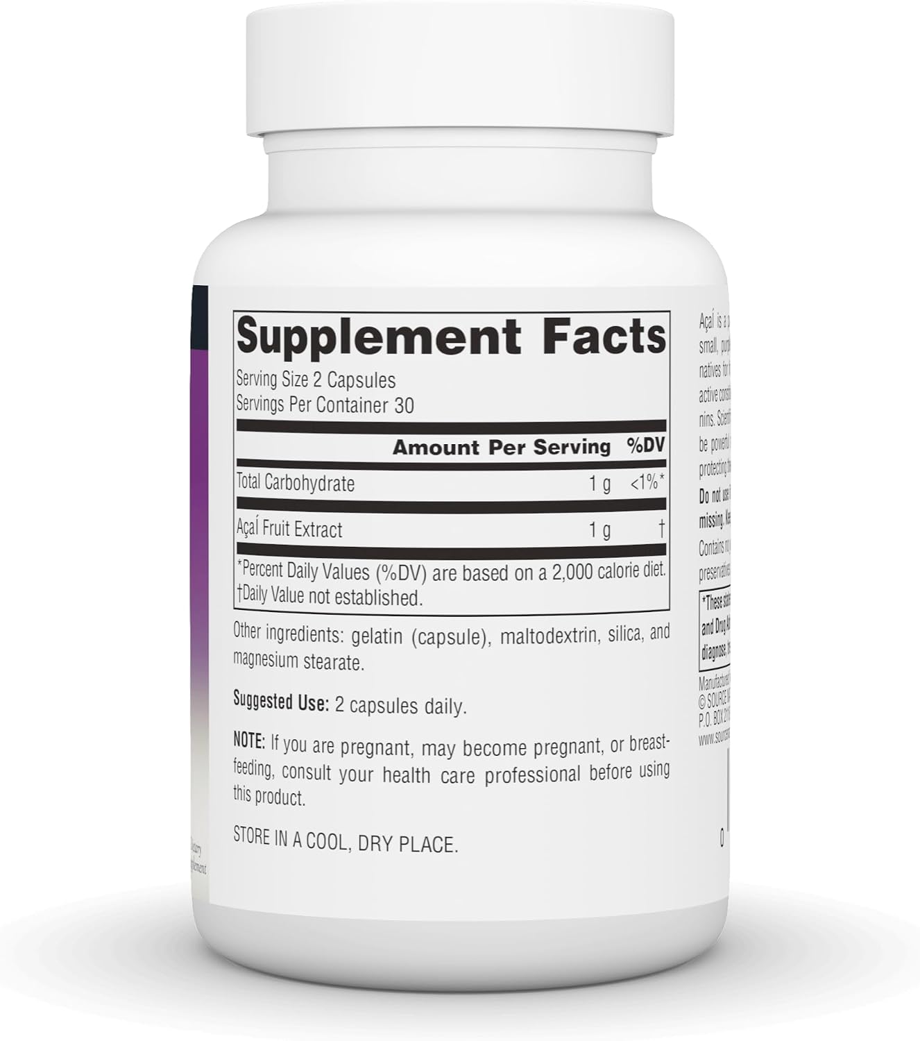 Source Naturals Acai Extract, Super Antioxidant from Brazil – 500 mg – 60 Capsules - görsel 2