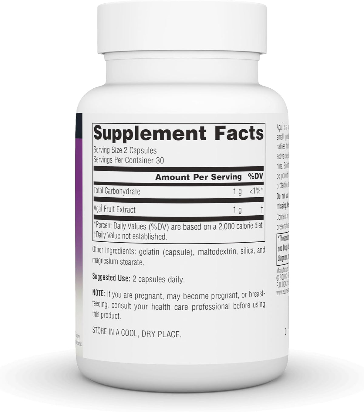 Source Naturals Acai Extract, Super Antioxidant from Brazil – 500 mg – 60 Capsules - görsel 2