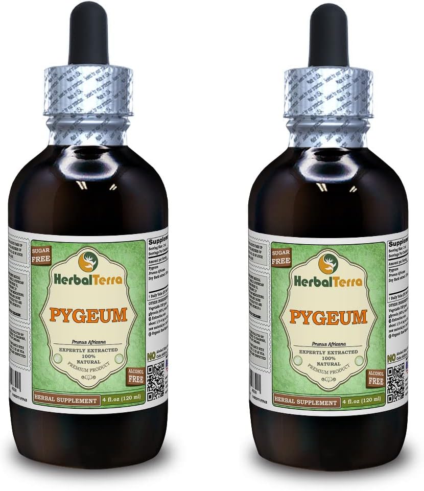 African Cherry Pygeum (Prunus Africana) Glycerite - Alcohol-Free Liquid Extract, 2x120 ml - görsel 1