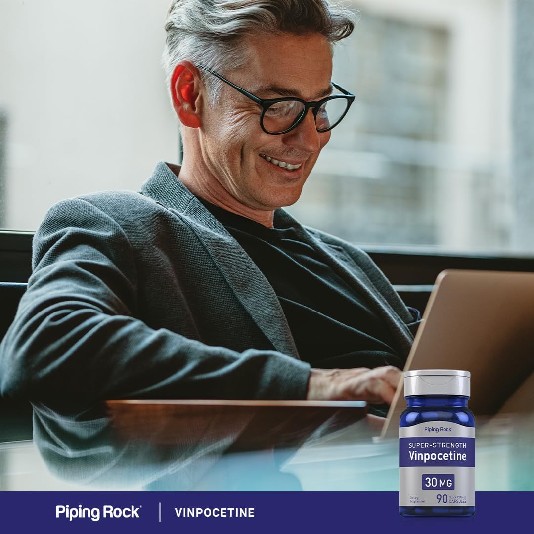 Piping Rock Vinpocetine 30mg | 90 Capsules | Super-Strength Supplement | Non-GMO, Gluten-free - görsel 6