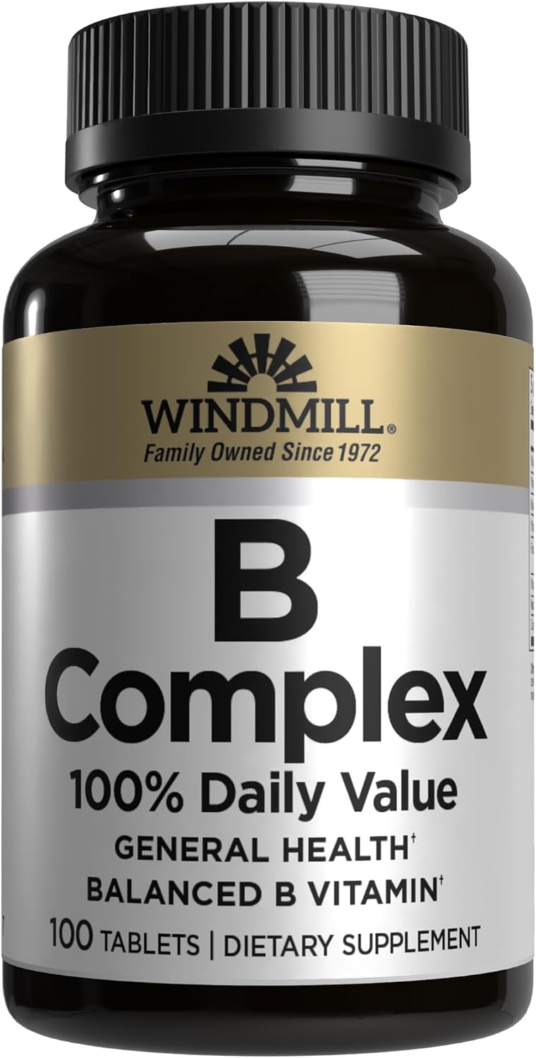 Windmill Natural Vitamins B Complex (100% Nutrient Reference Value) – 100 Tablets - görsel 1