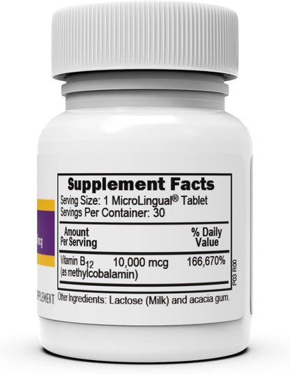 Superior Source No Shot Methylcobalamin B12 10,000 mcg Sublingual Tablets, 30 Count